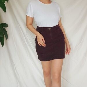 Tommy Hilfiger Dark Chocolate Brown Corduroy Mini Skirt